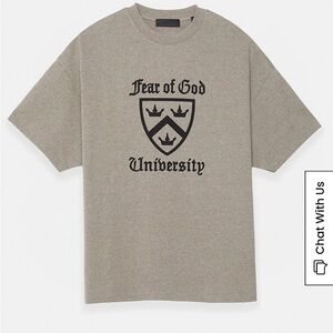 Fear of God Essentials Heather Grey Heavy Crew Neck T-Shirt- oversized